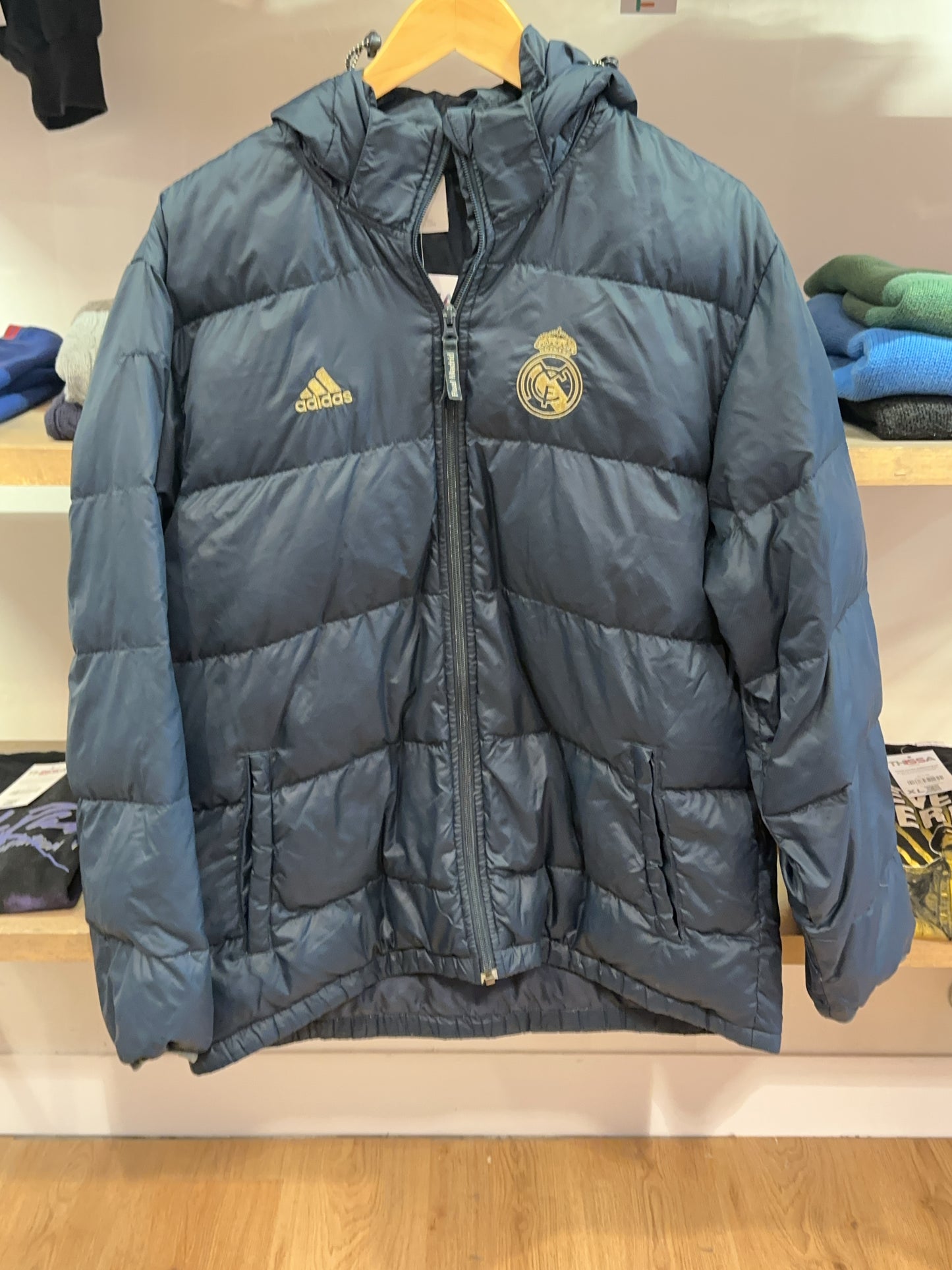L - Vintage 2000's Real Madrid Adidas DNA Down Puffer Jacket