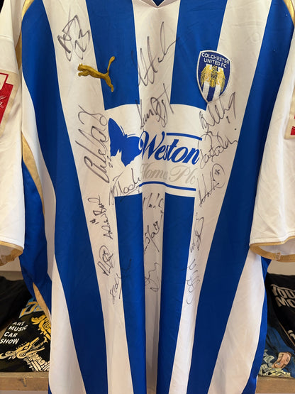 XL - 2008-2010 Colchester United FC Puma Home Team Signed Football Shirt