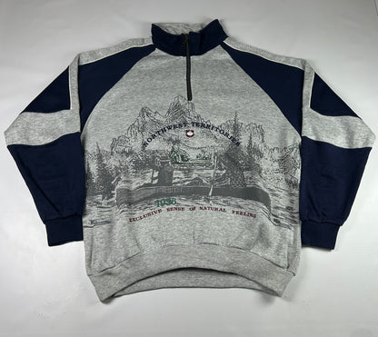 L - 1990's Northwest Territories Half-Zip Pullover Sweatshirt