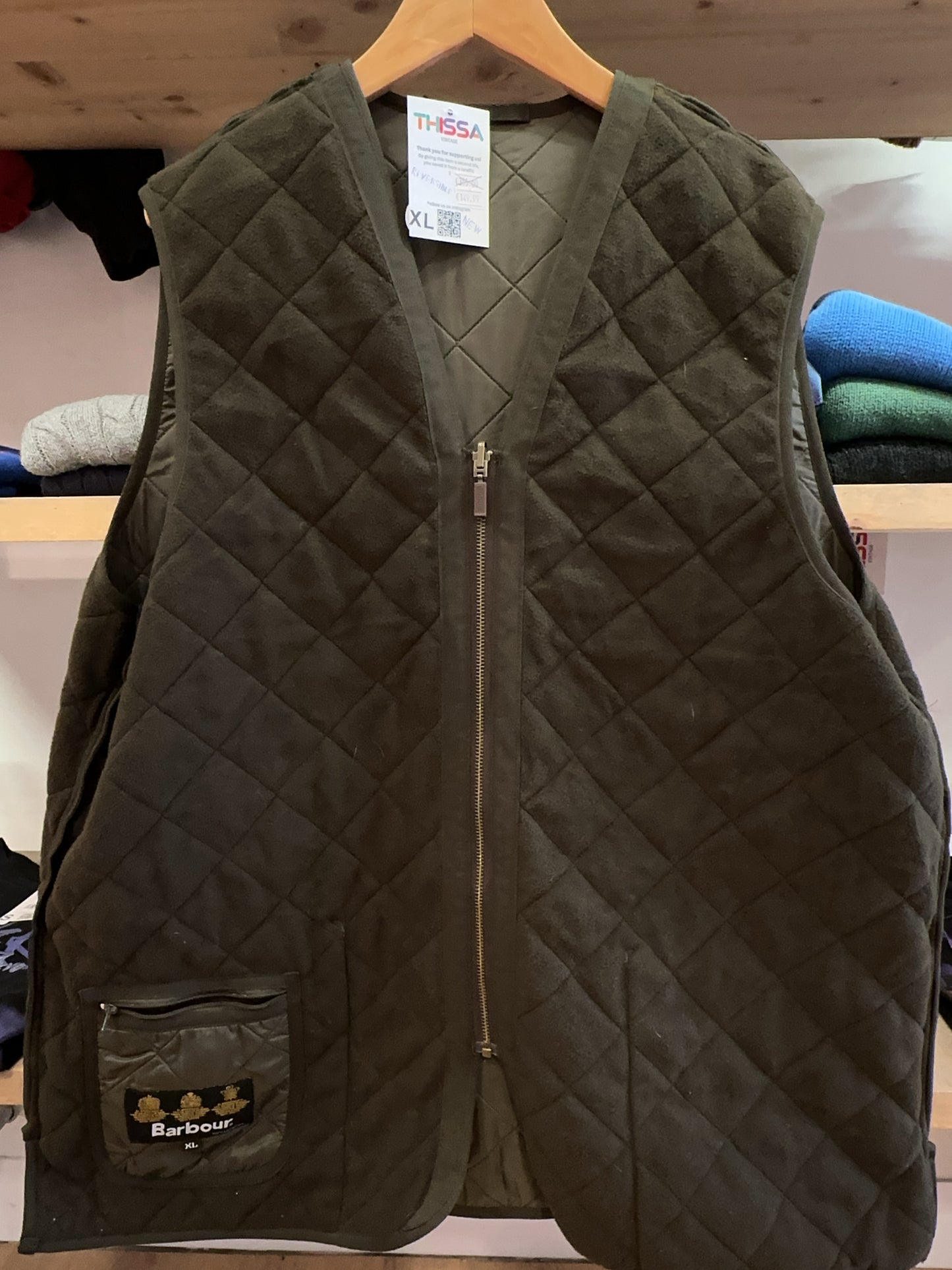 XL - Barbour Reversible Quilted Zip-Up Vest