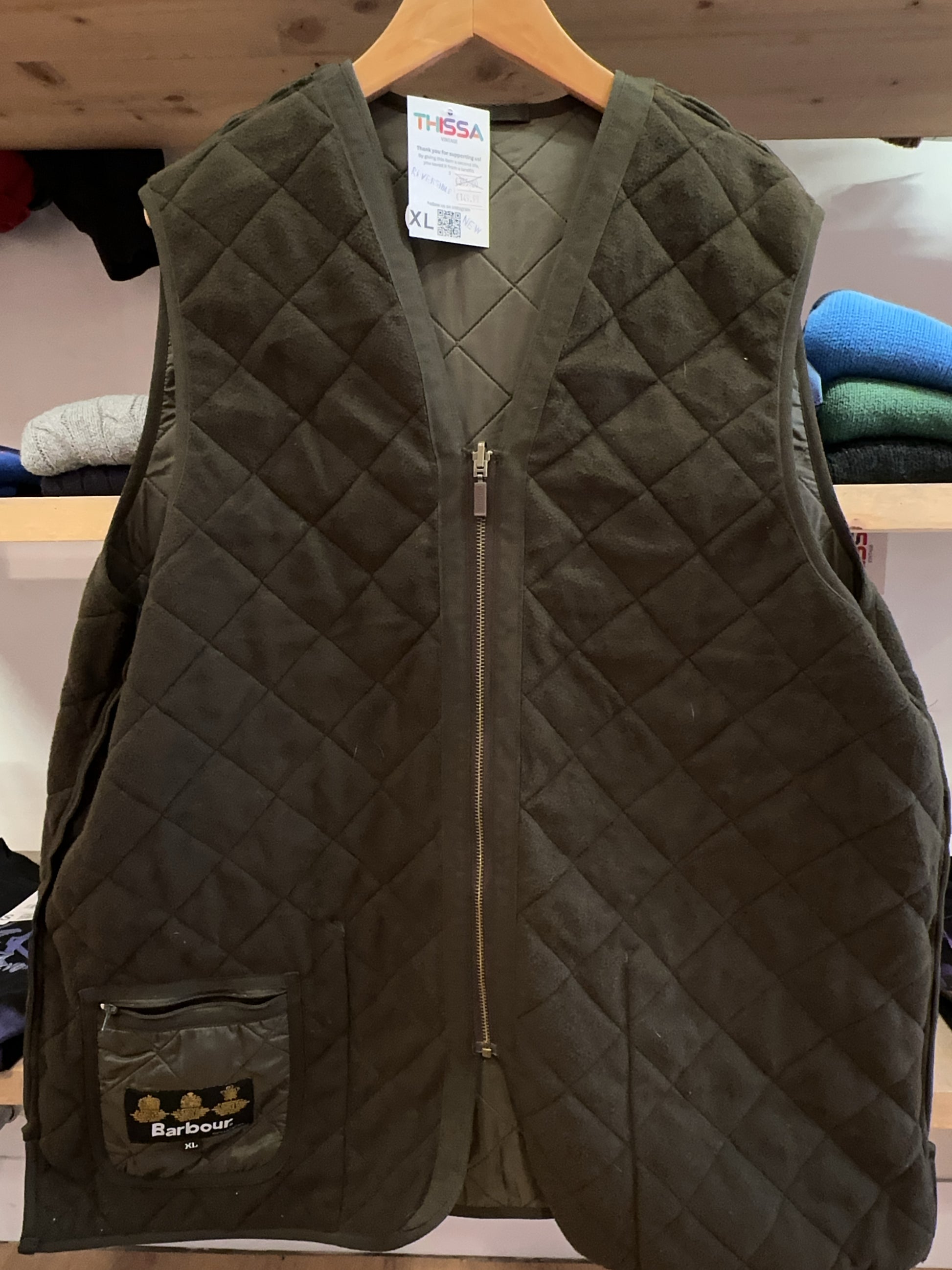 XL - Barbour Reversible Quilted Zip-Up Vest