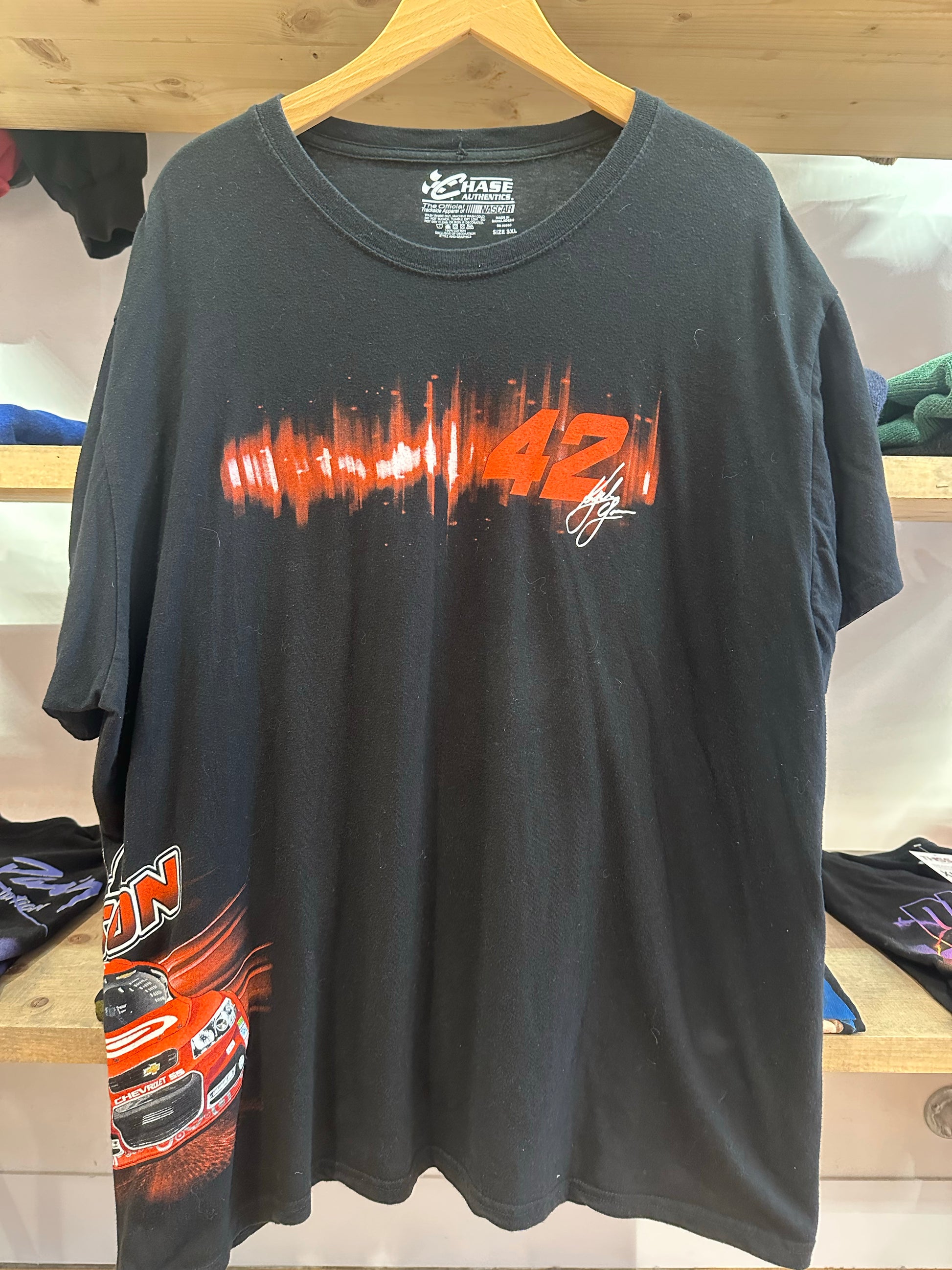 XXXL - Kyle Larson #42 Target NASCAR Chase Authentics Black T-Shirt 3XL