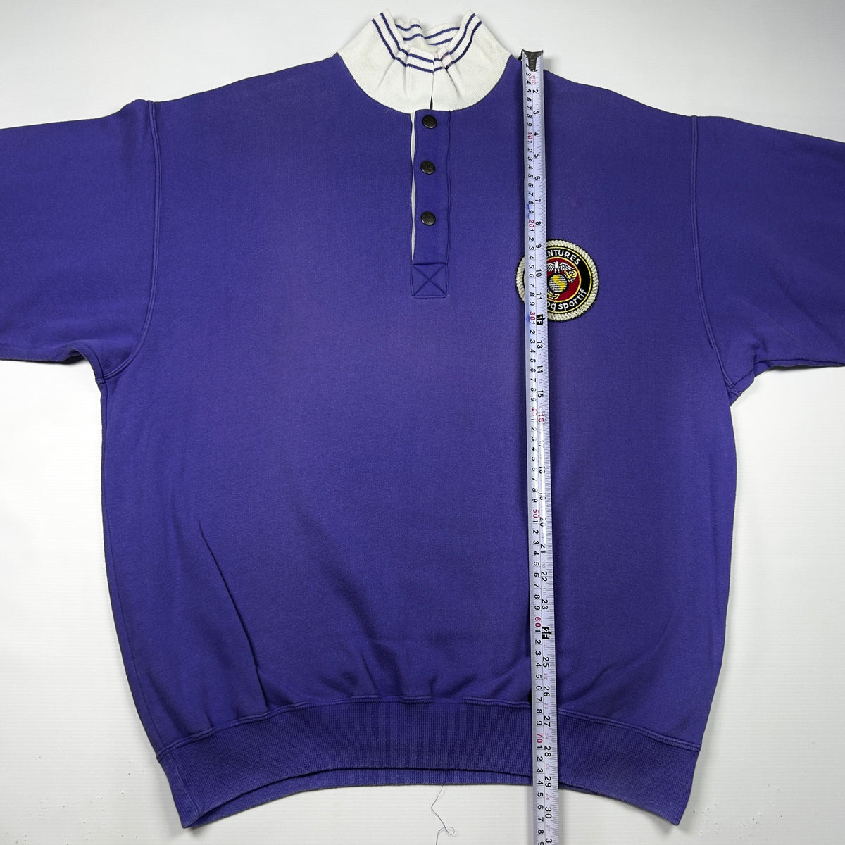 XL - Vintage 1990's Le Coq Sportif Purple Quarter-Zip Sweatshirt