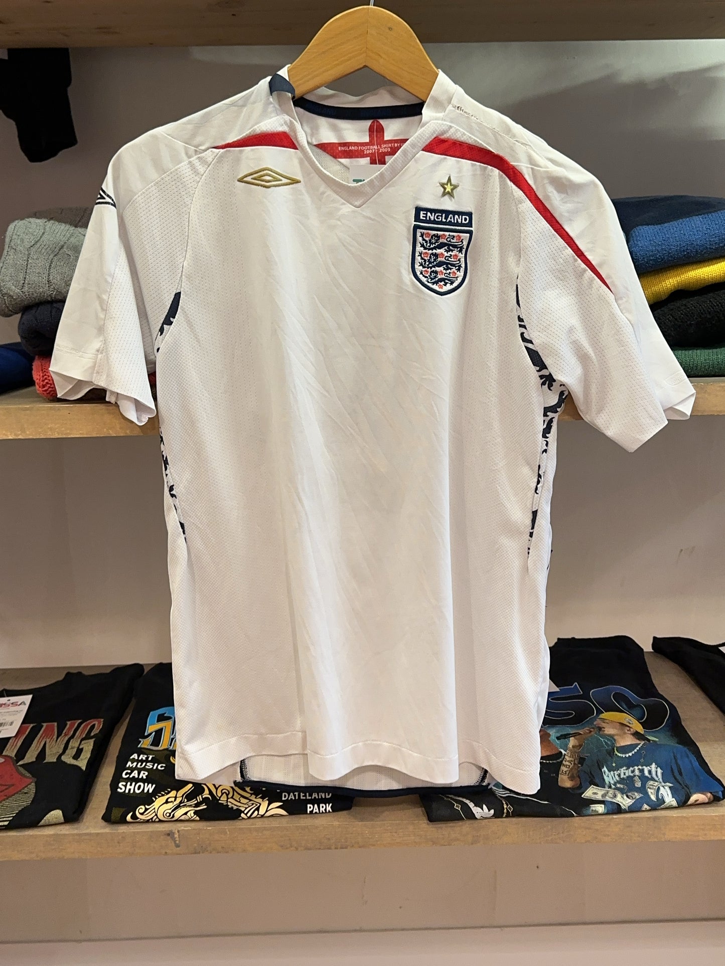2007-2009 England Umbro Home Football Shirt 2 - S