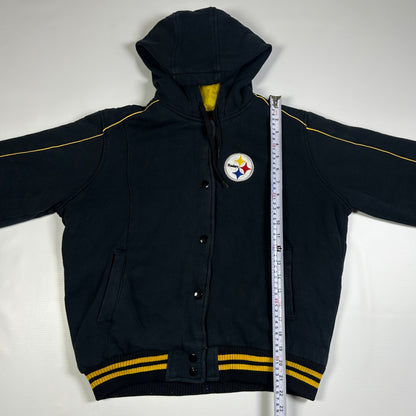 L - 2000's Pittsburgh Steelers NFL Women's Hooded Varsity Jacket