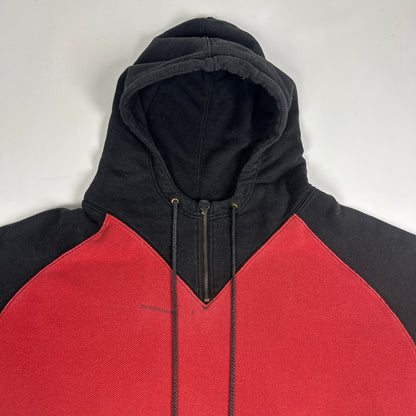 XL - 1990's Adidas Red Black Hooded Pullover Sweatshirt
