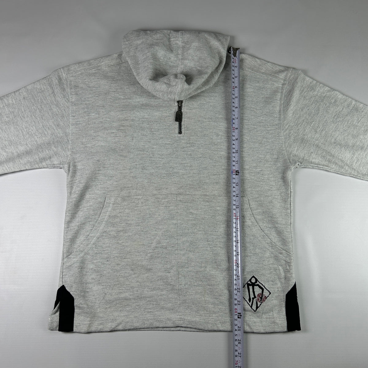 M - 1990's Adidas Grey Streetball Fleece Half-Zip Hoodie