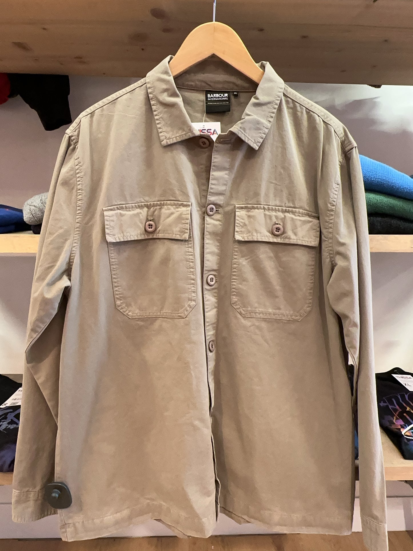 XL - Barbour International Beige Utility Overshirt Jacket