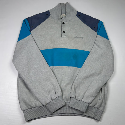 M - 1970's Adidas Vintage Colorblock Mock Neck Sweatshirt