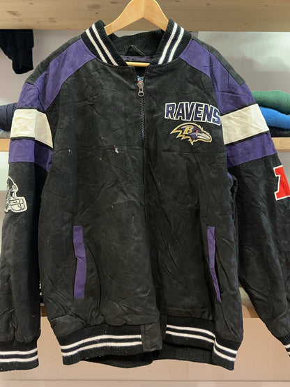 XXL - Vintage 1990's Baltimore Ravens NFL Jacket Leather Suede