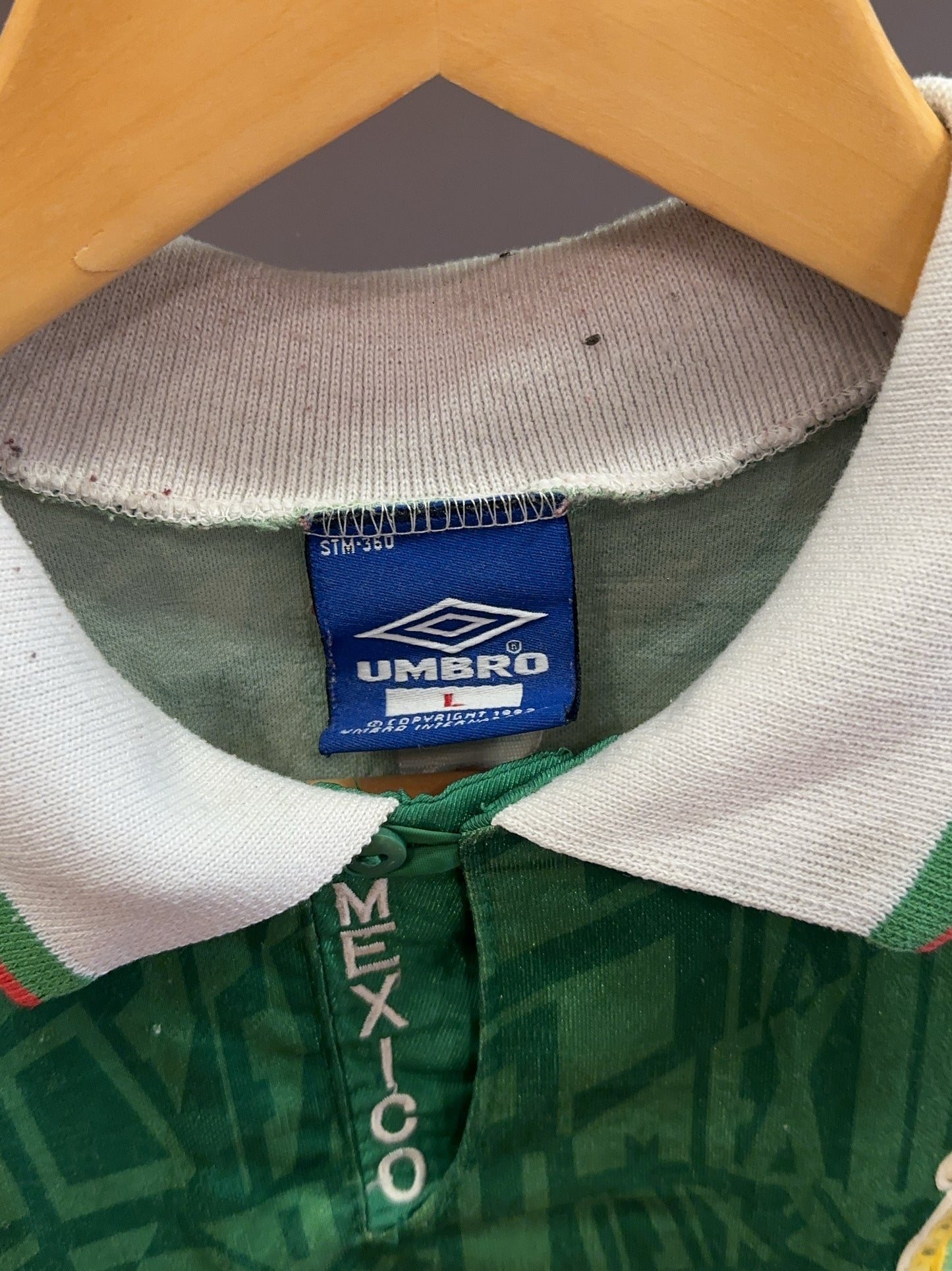 L - 1993-1994 Mexico Umbro Home Football Shirt