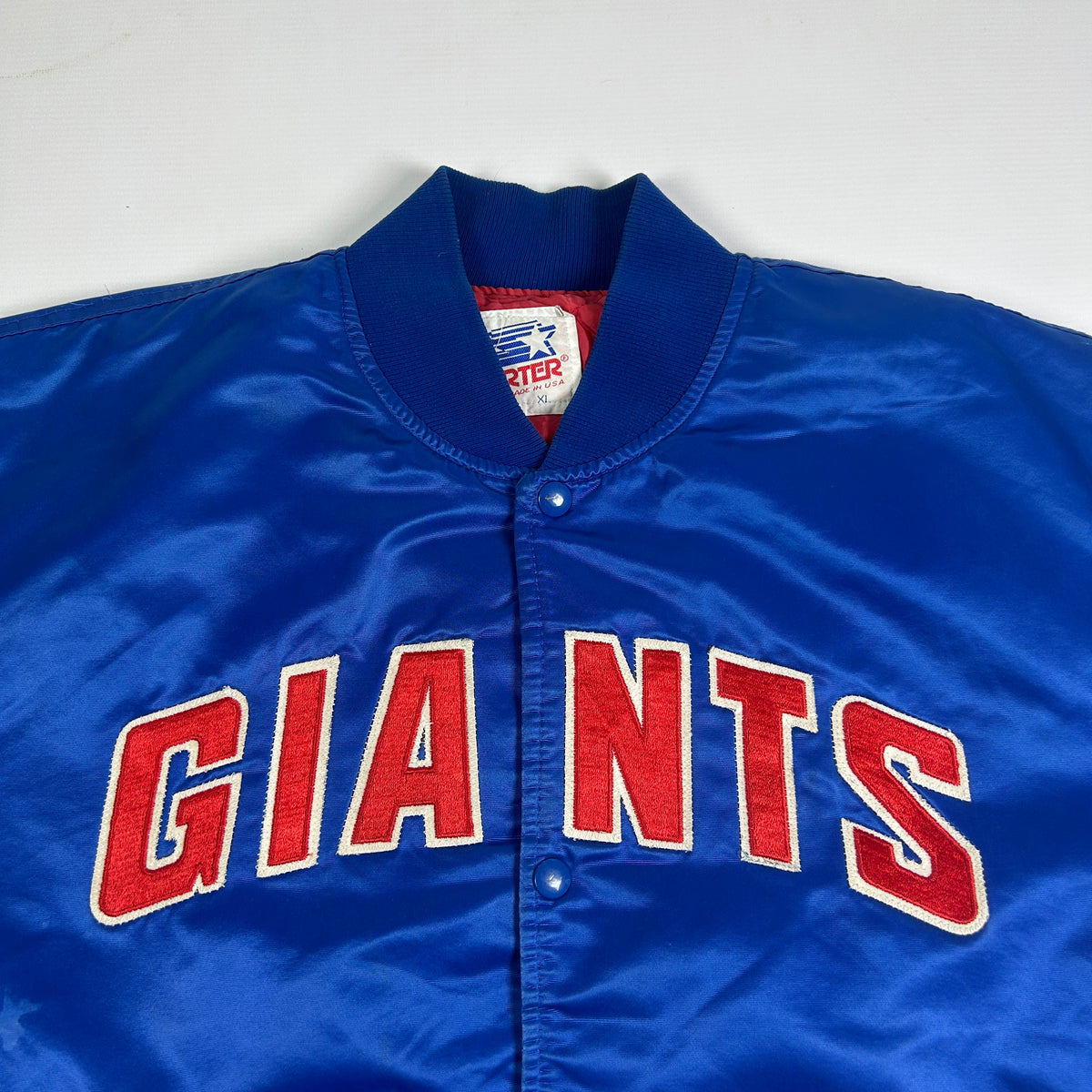 XL - 1980's New York Giants Starter Satin Bomber Jacket