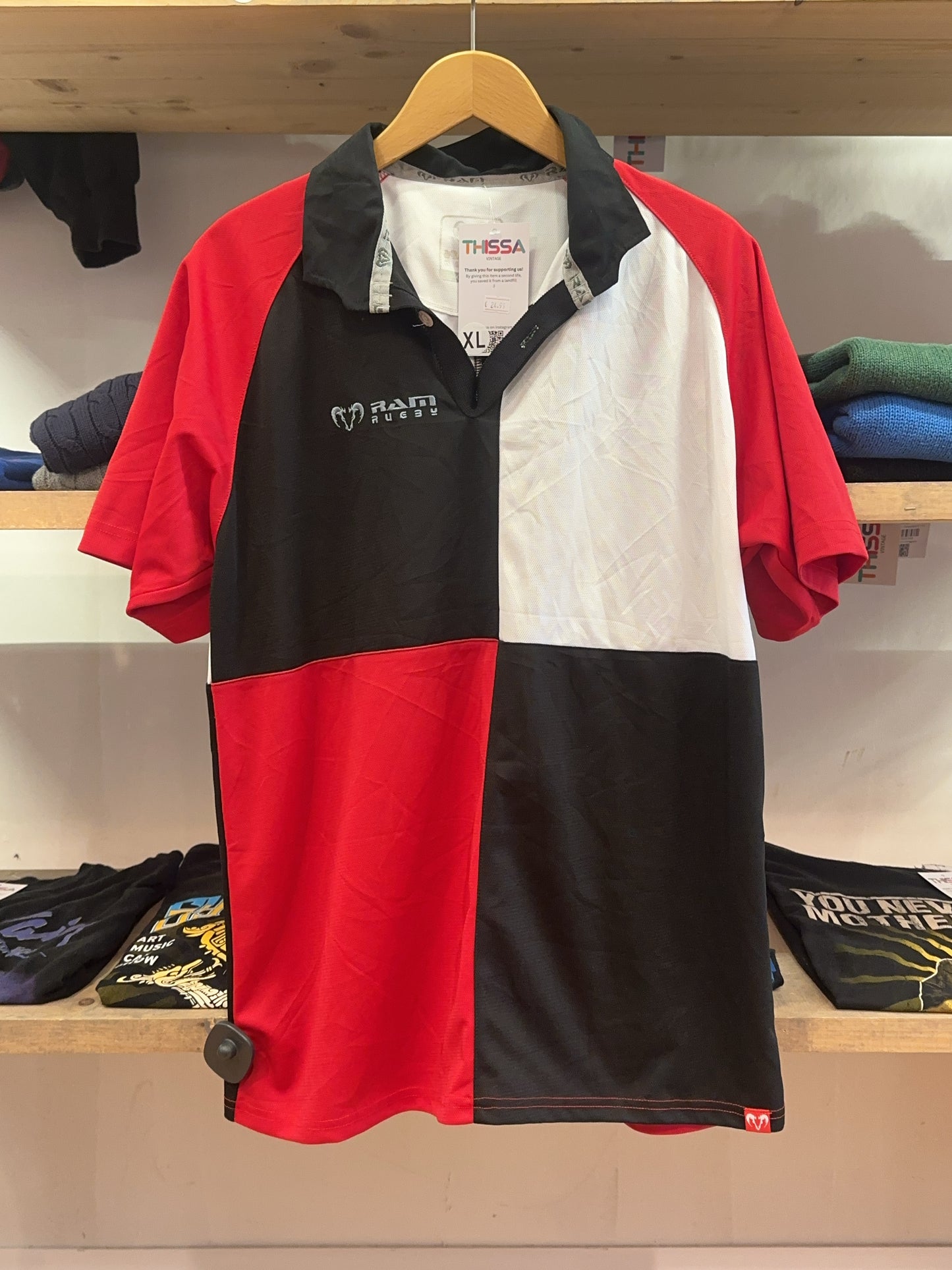 XL - Ram Rugby Colorblock Polo Shirt