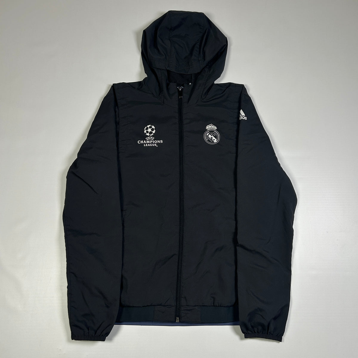 S - 2016-2017 Adidas Real Madrid UEFA Champions League Hooded Puffer Jacket