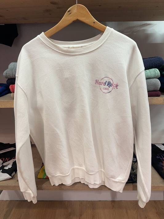 Hard Rock Cafe White Logo Crewneck Sweatshirt - S