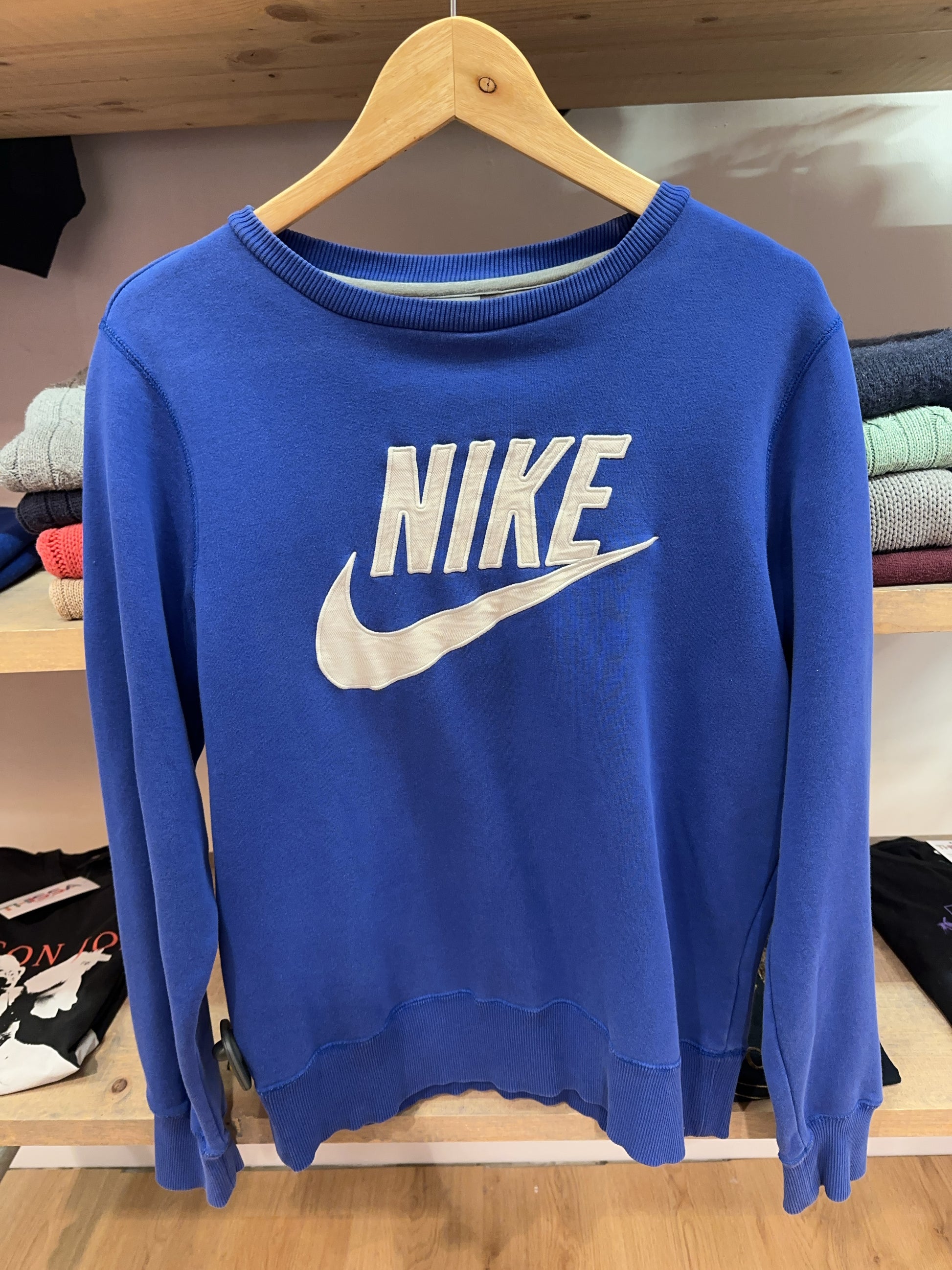 Nike Sportswear Blue Logo Crewneck Sweatshirt - S