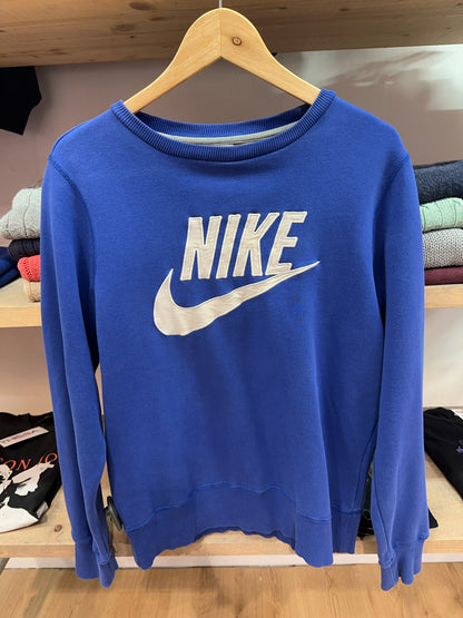 Nike Sportswear Blue Logo Crewneck Sweatshirt - S