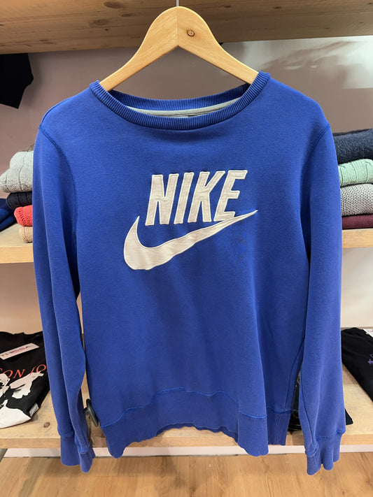 Nike Sportswear Blue Logo Crewneck Sweatshirt - S
