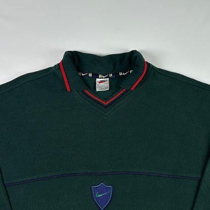 XXL - 1990's Nike Vintage Green Long Sleeve Polo Shirt