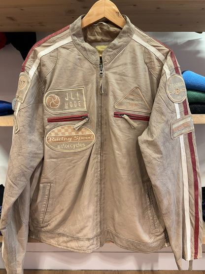 XXXL - Vintage 2000's Aviatrix Racing Biker Leather Jacket
