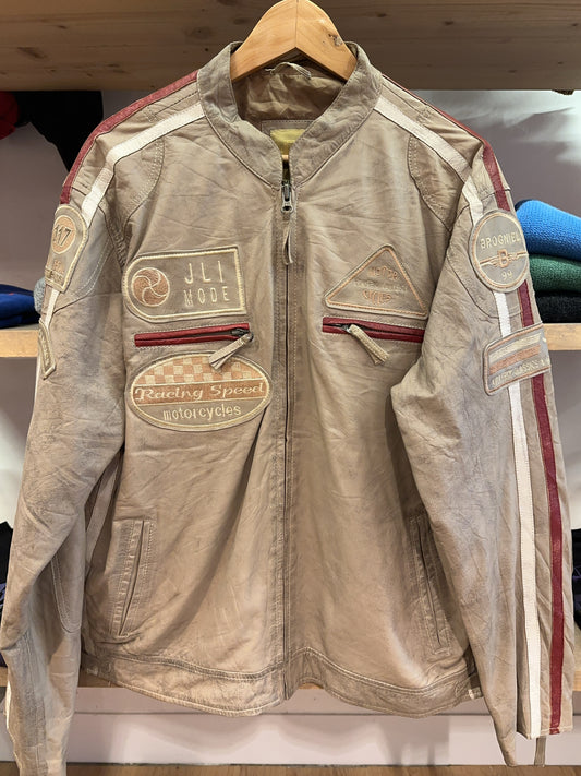 XXXL - Vintage 2000's Aviatrix Racing Biker Leather Jacket
