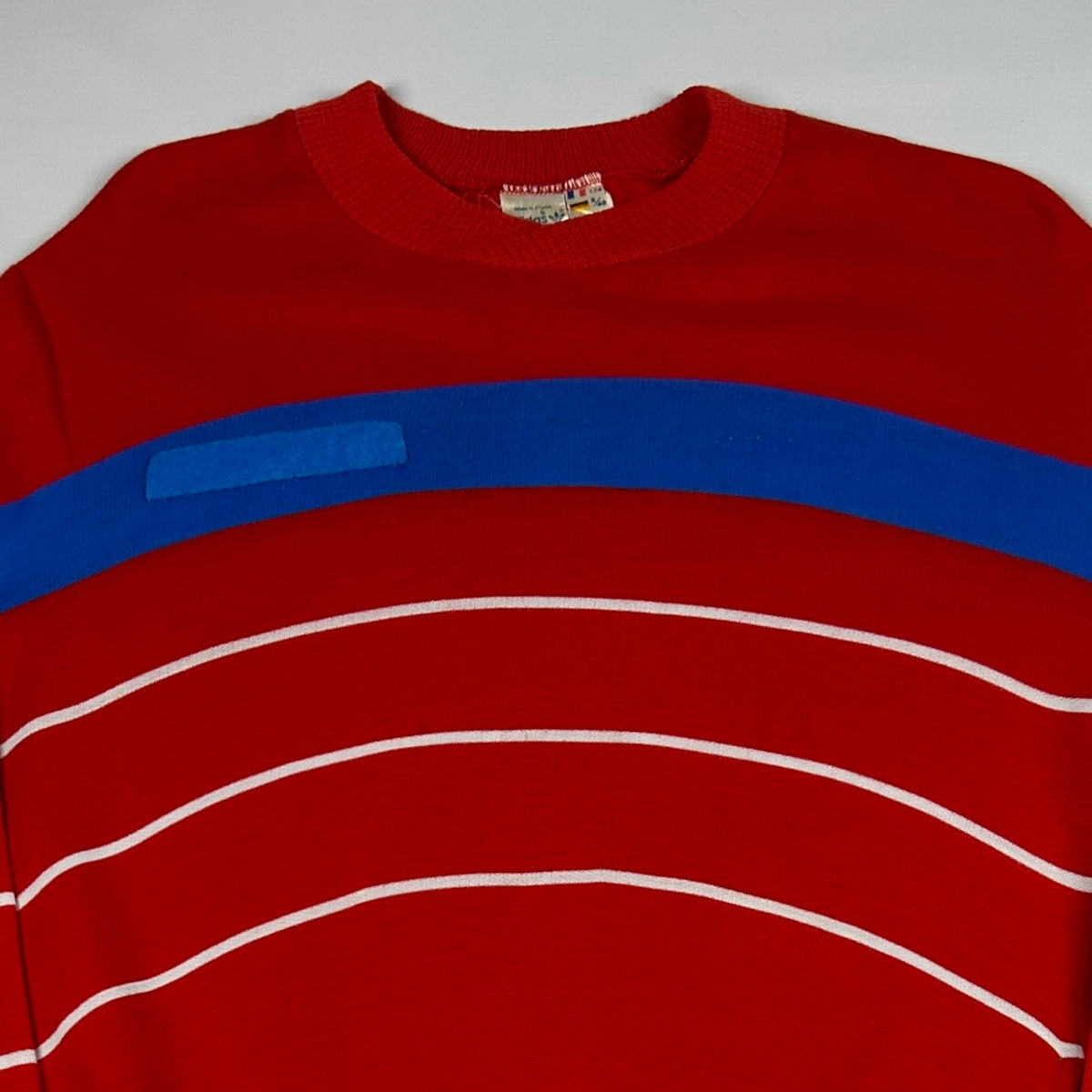 M - Vintage 1980's Adidas Red Striped Crewneck Sweatshirt