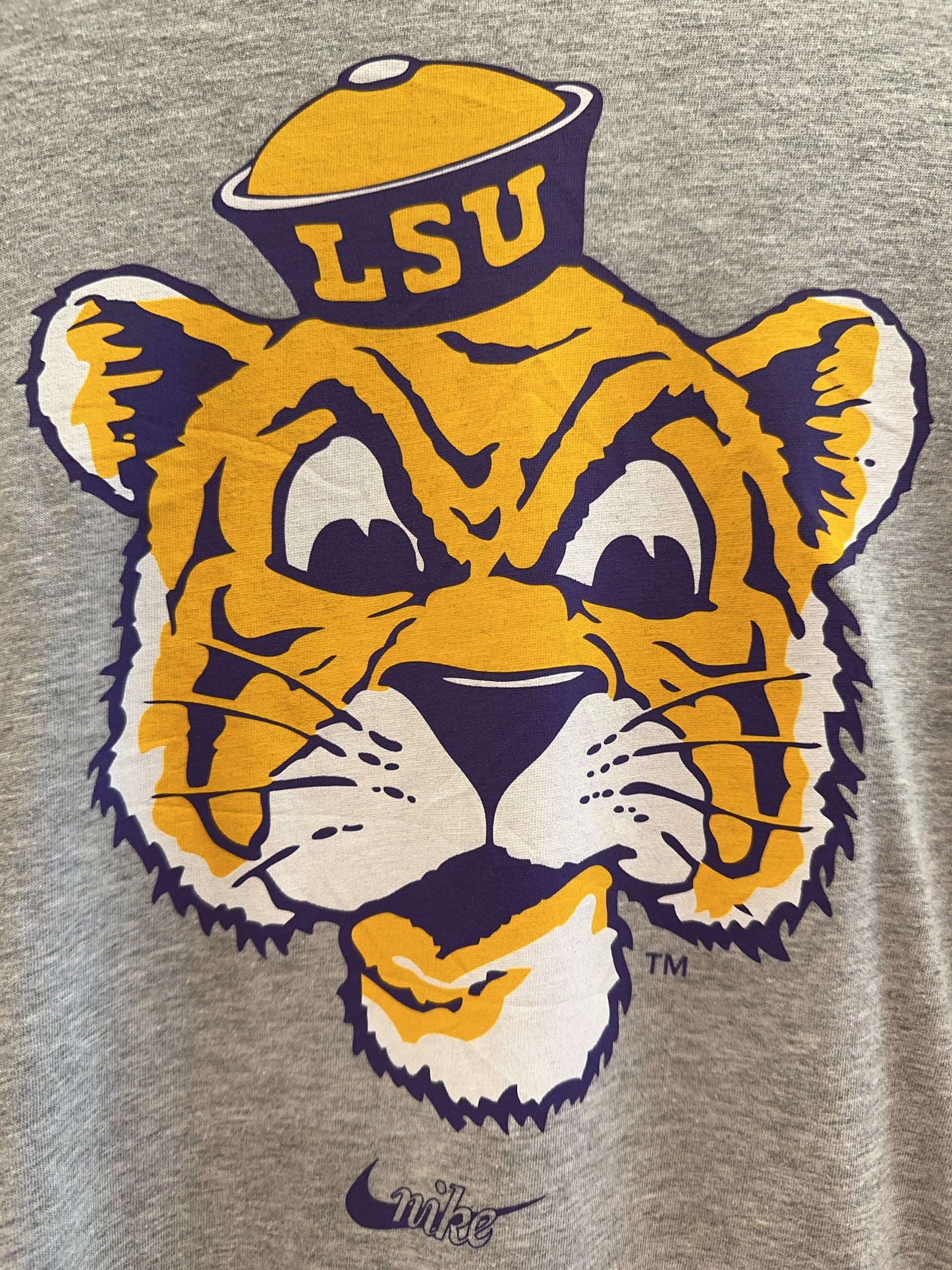 Nike LSU Tigers Mascot Logo Gray T-Shirt