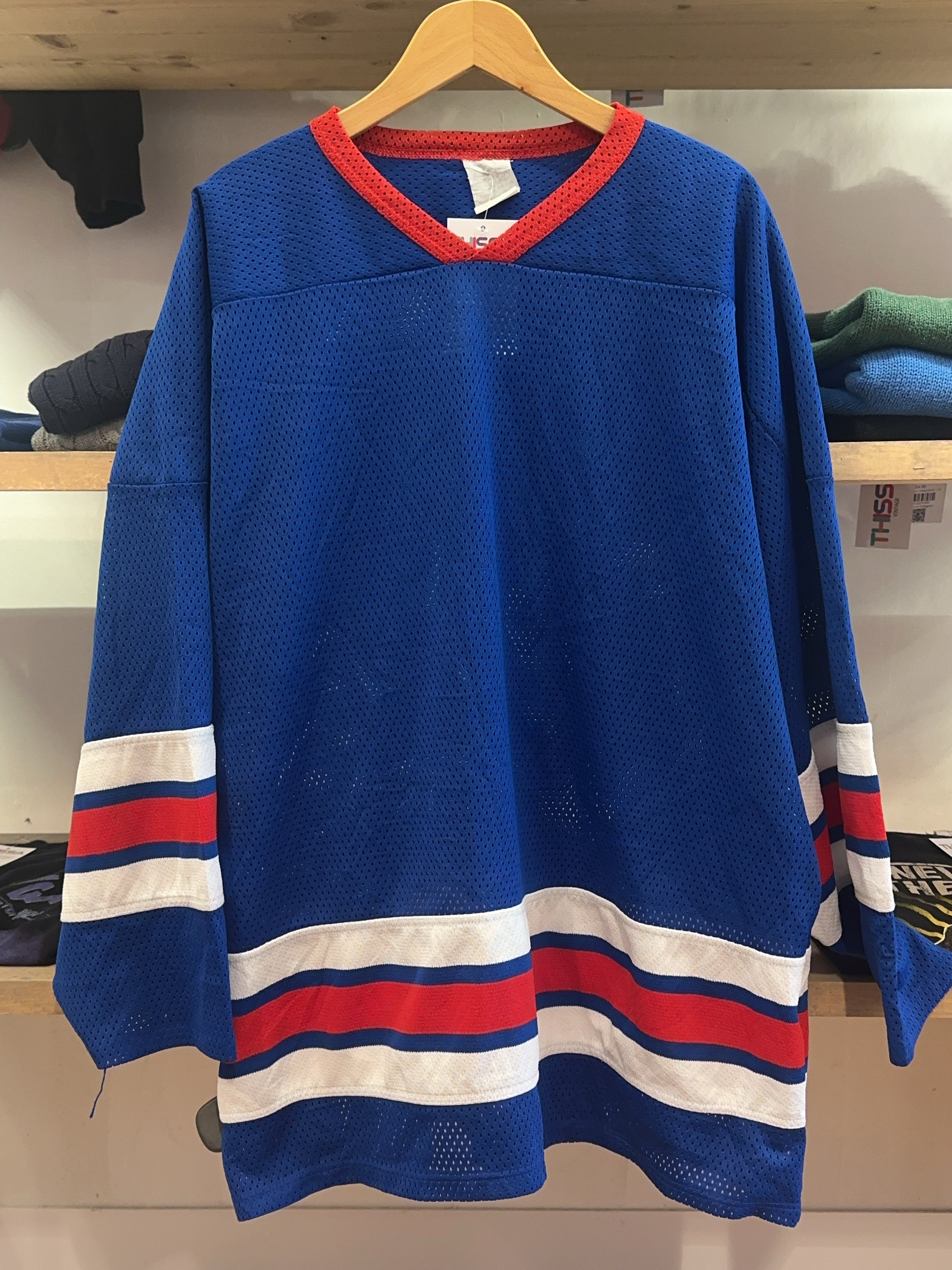 XXL - Vintage Hockey Jersey #27 Blue Red White Mesh