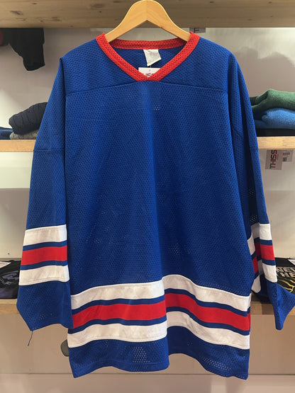 XXL - Vintage Hockey Jersey #27 Blue Red White Mesh