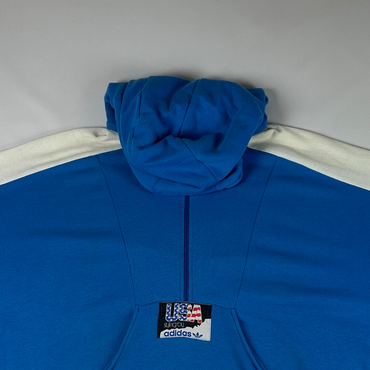 M - 1990's Adidas USA Rugby Blue Zip Hoodie Sweatshirt