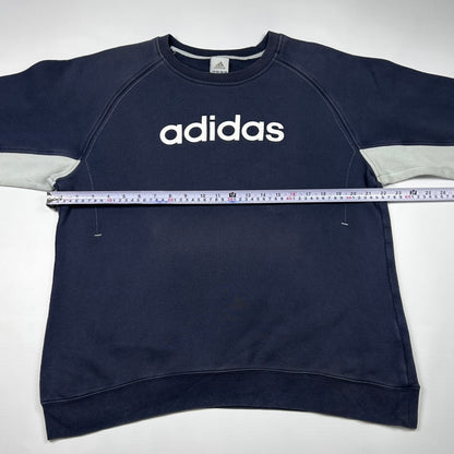 M - Adidas 2000's Navy Logo Crewneck Sweatshirt