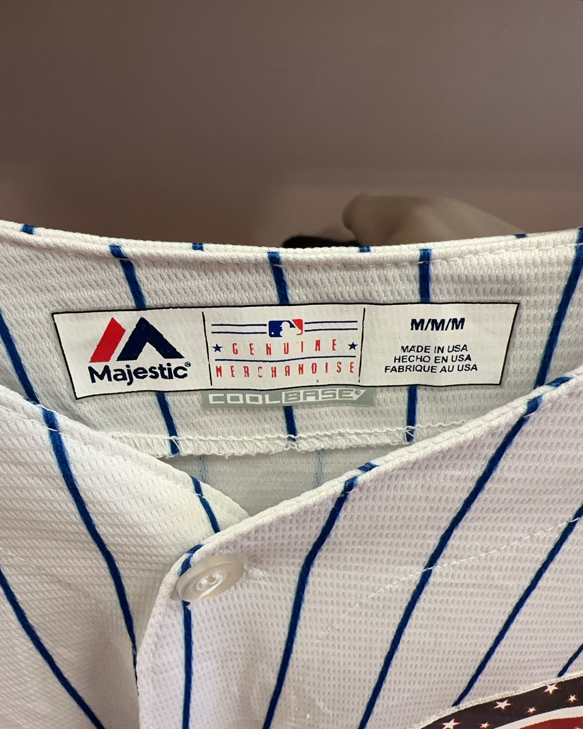 M - Chicago Cubs Majestic Pinstripe MLB Jersey Players Anthony Rizzo