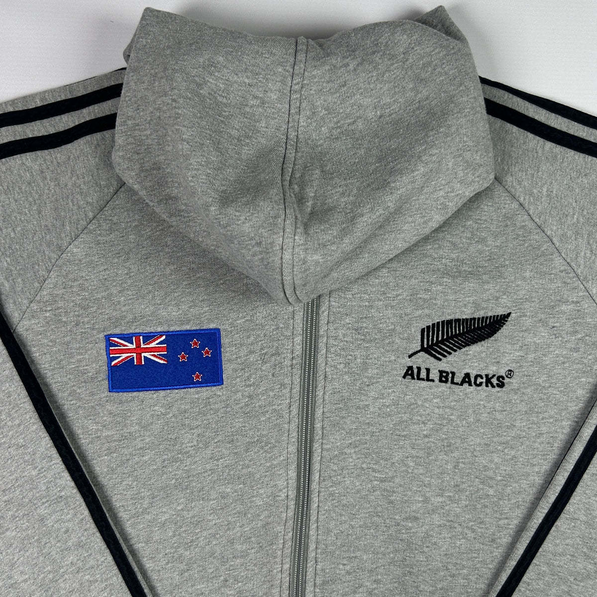 M - 2000's Adidas All Blacks New Zealand Zip Hoodie