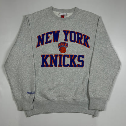 M - Vingage 1990's Mitchell & Ness New York Knicks Grey Crewneck Sweatshirt