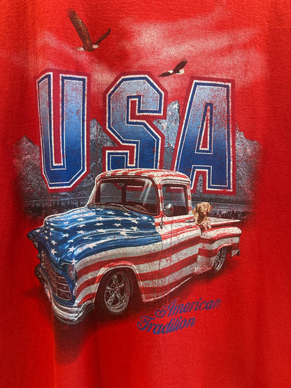 XL - Spirit of America USA Flag Truck Graphic T-Shirt