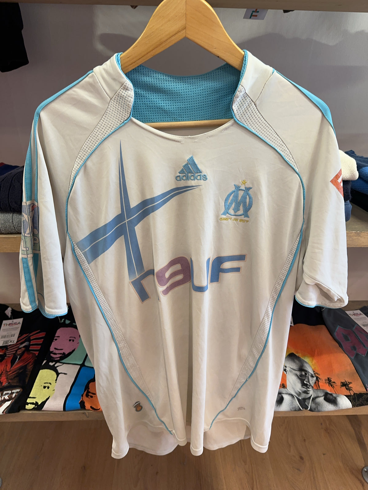 L - 2006-2007 Olympique de Marseille Adidas Home Football Shirt Djibril Cissé 9