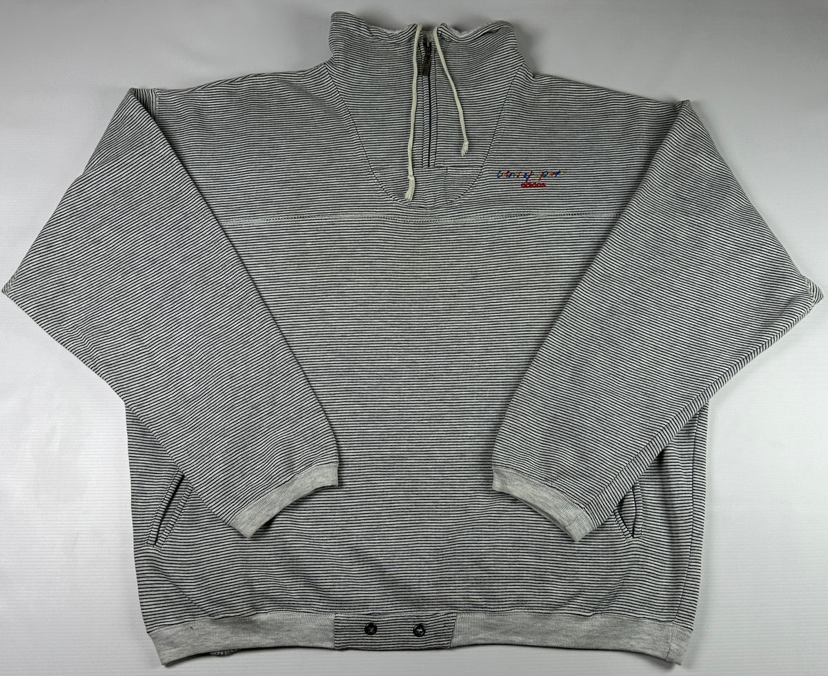 XL - 1990's Adidas Striped Half-Zip Pullover Sweatshirt