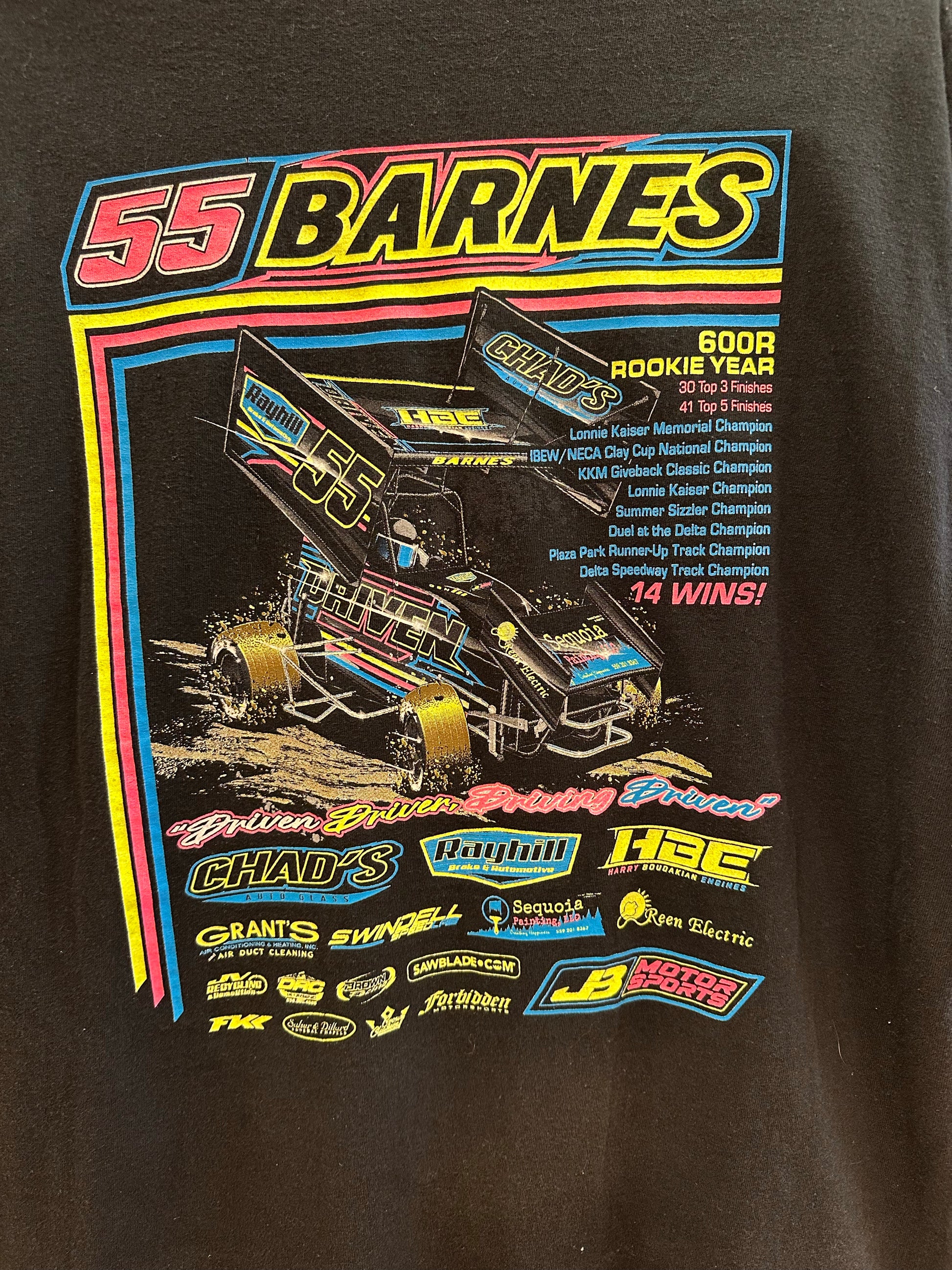 XL - 55 Barnes 600R Rookie Year Sprint Car Racing T-Shirt