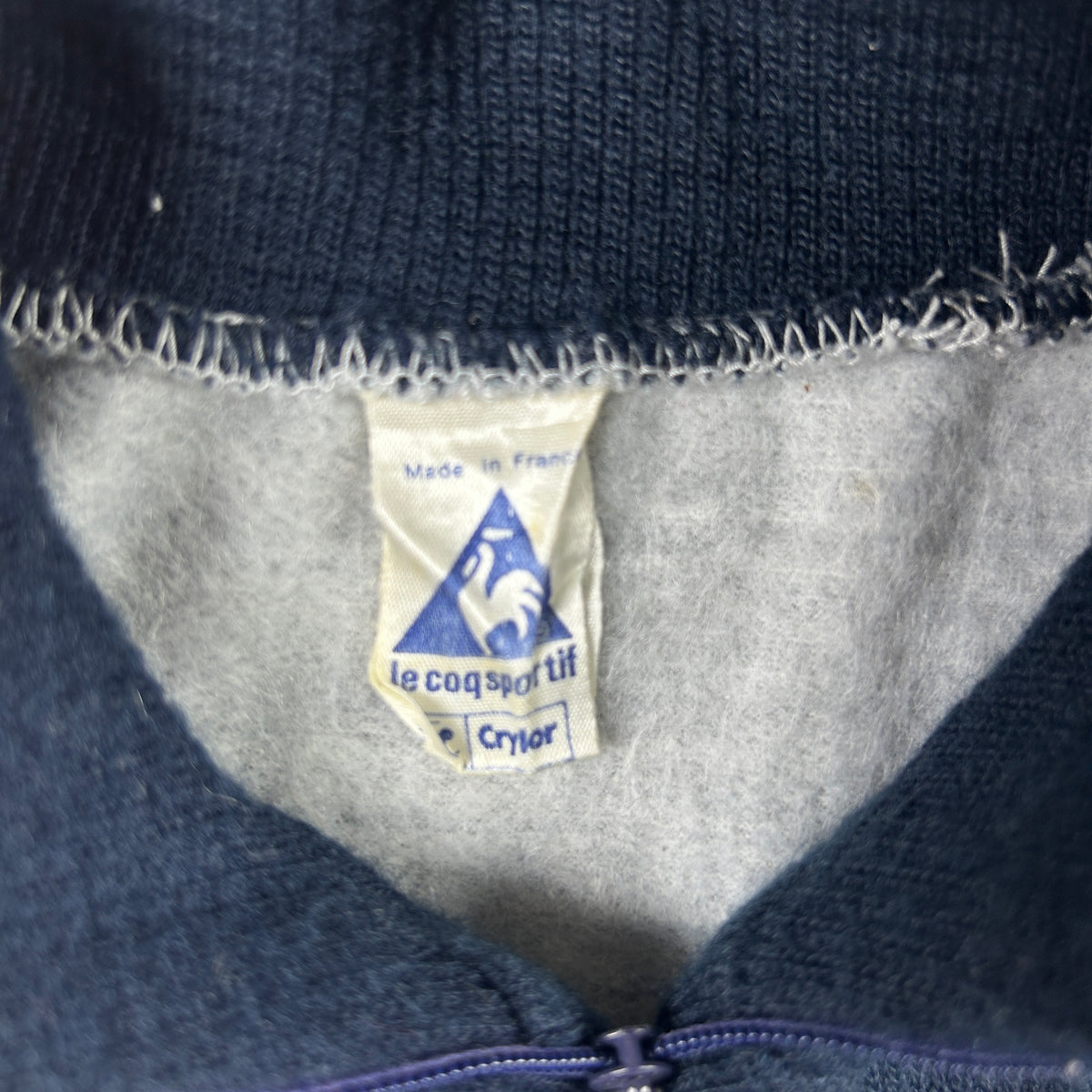 M - 1980's Le Coq Sportif Vintage Striped Quarter-Zip Pullover Sweatshirt