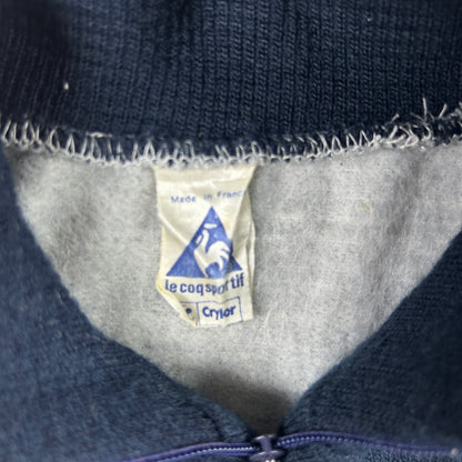 M - 1980's Le Coq Sportif Vintage Striped Quarter-Zip Pullover Sweatshirt