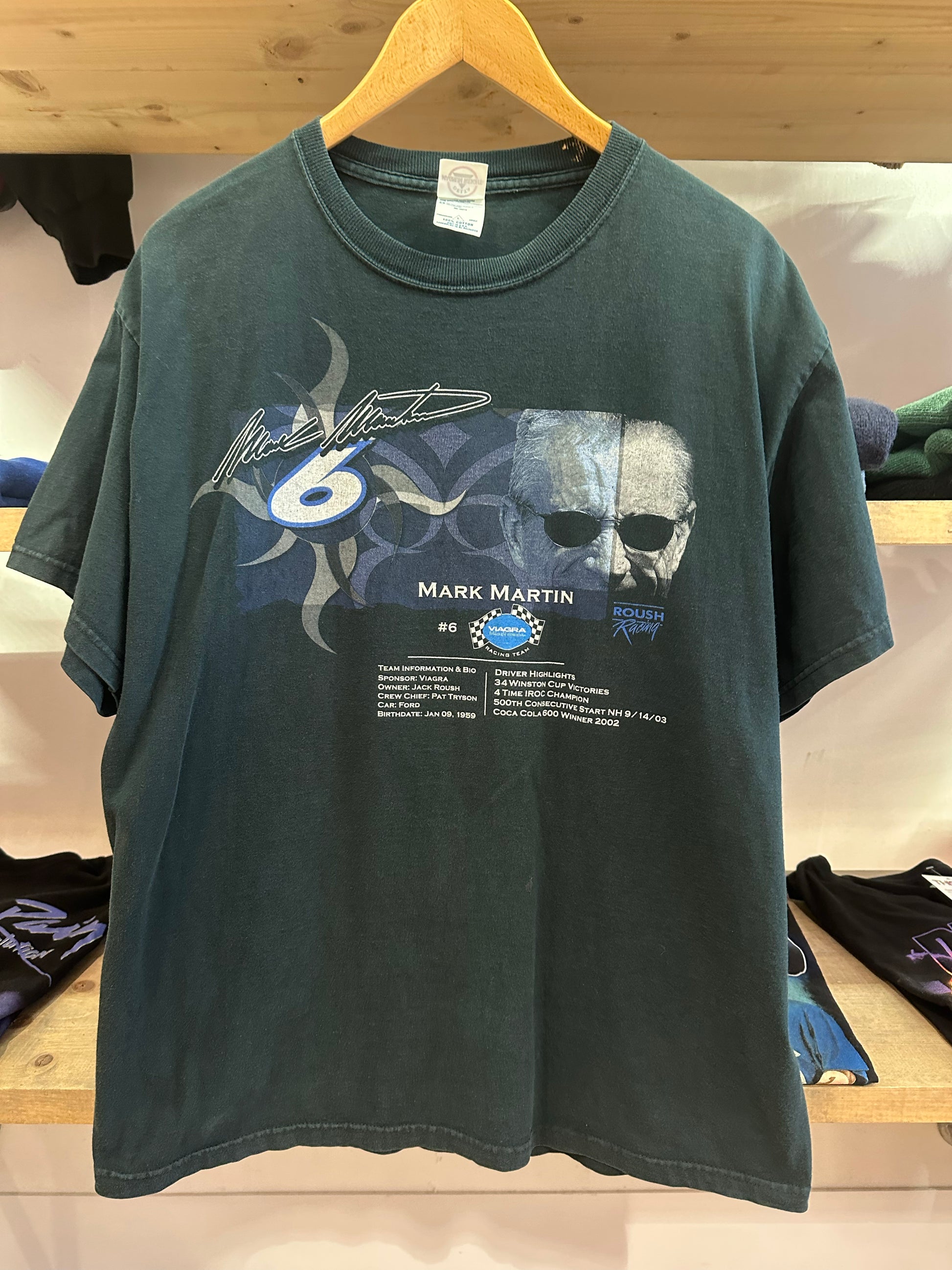 L - Mark Martin #6 Roush Racing Vintage NASCAR T-Shirt