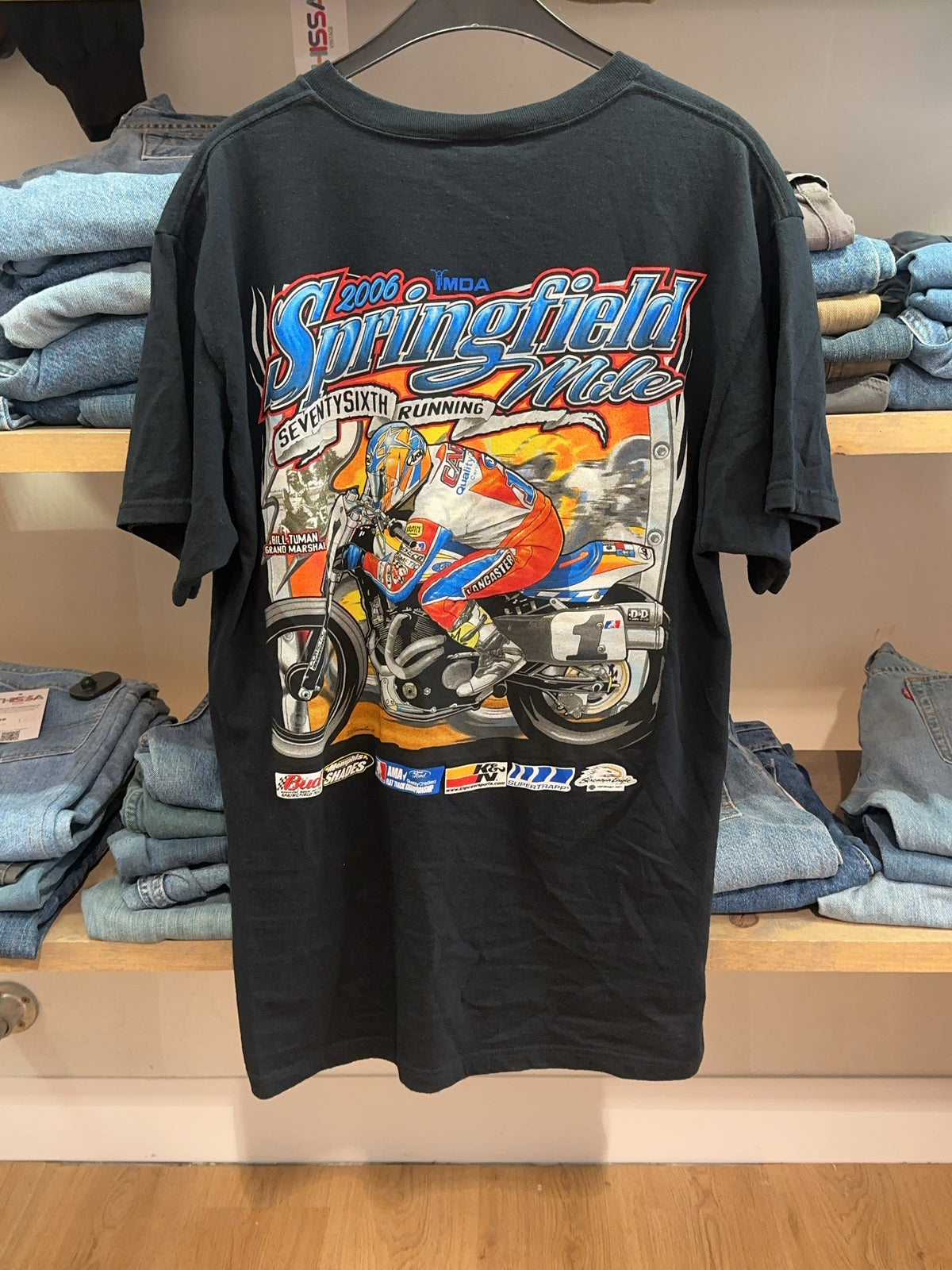 L - 2006 Springfield Mile Motorcycle Racing Graphic T-Shirt