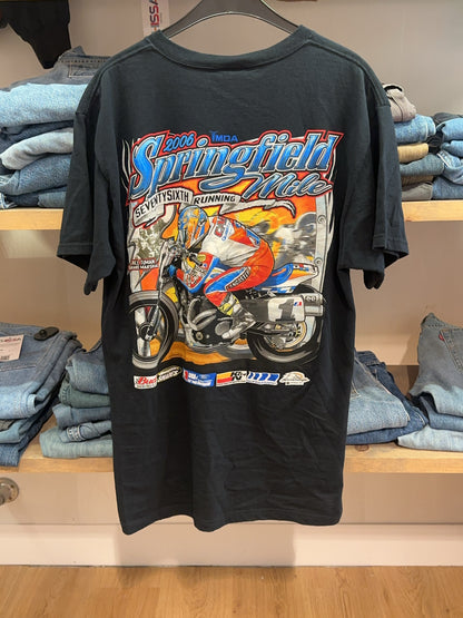 L - 2006 Springfield Mile Motorcycle Racing Graphic T-Shirt