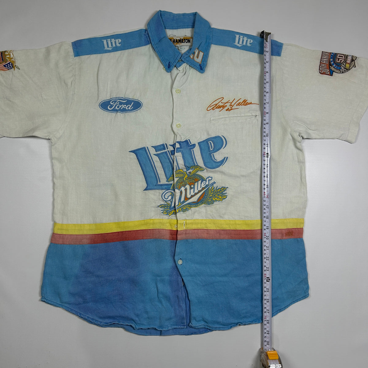 XL - Vintage 1990's Jeff Hamilton Miller Lite Racing Sponsor Button-Up Shirt
