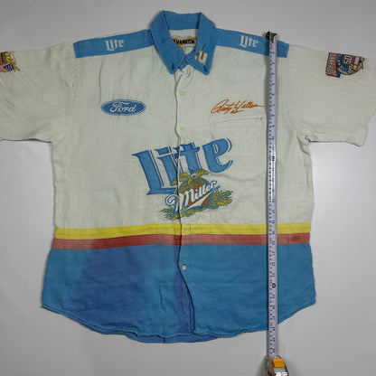 XL - Vintage 1990's Jeff Hamilton Miller Lite Racing Sponsor Button-Up Shirt