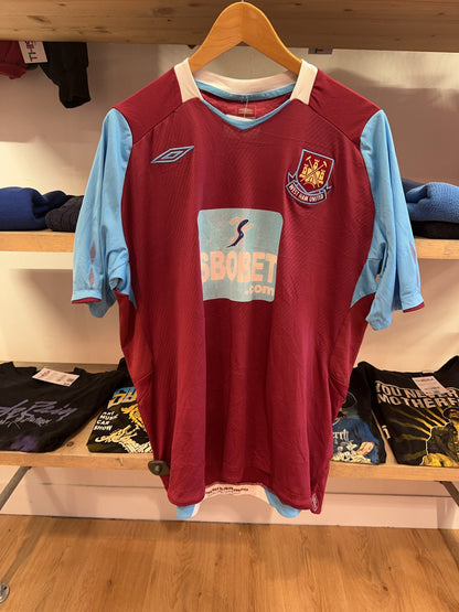 XL - 2008-2009 West Ham United Umbro Home Football Shirt 10