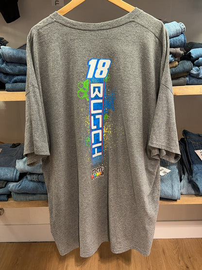 4XL - Joe Gibbs Racing Kyle Busch #18 Gray Graphic T-Shirt