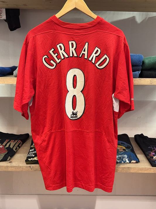 XL - 2004-2006 Liverpool FC Steven Gerrard #8 Reebok Home Football Shirt