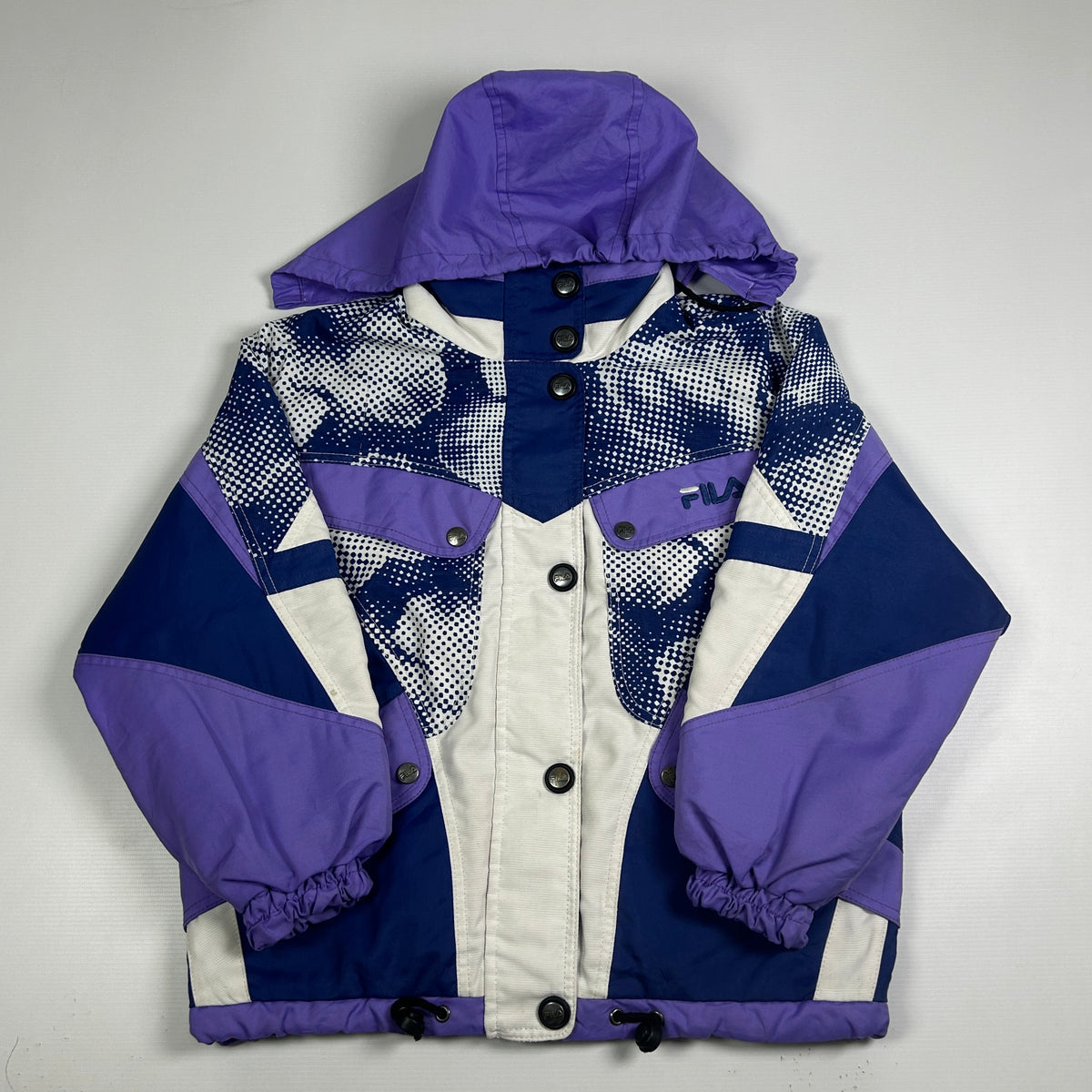 S - Vintage 1990's Fila Purple Blue Hooded Ski Jackets