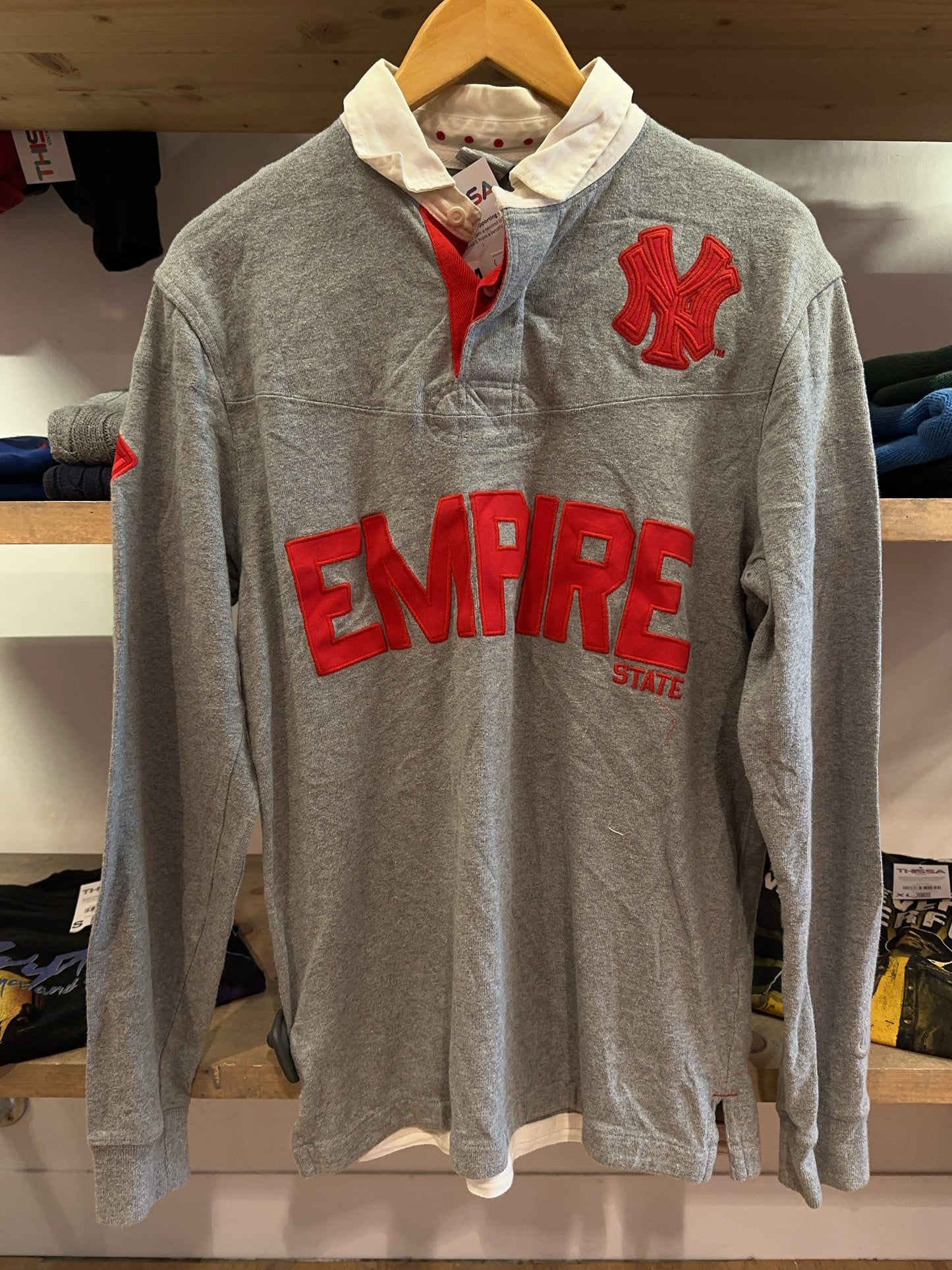 M - 2000's Nike New York Yankees "Empire State" long-sleeve rugby polo Sweatshirt